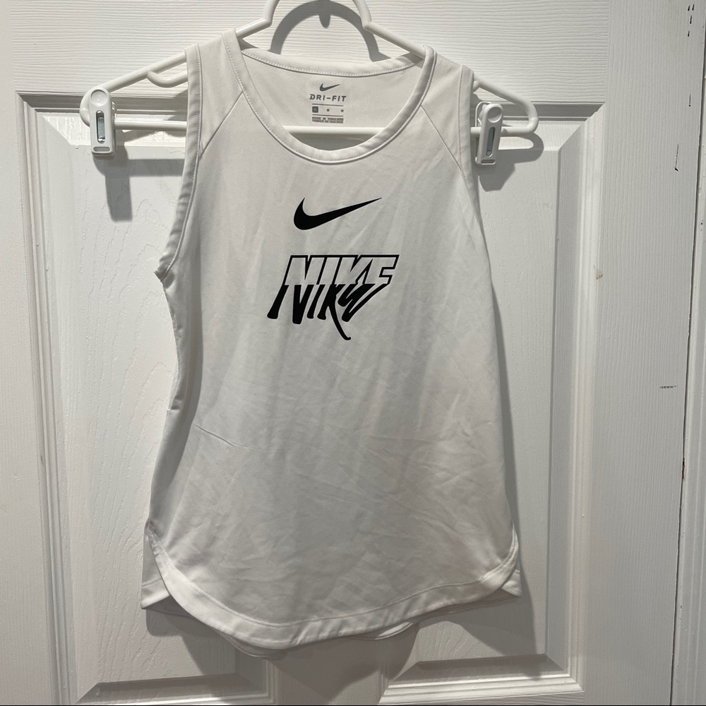 - Nike Girl’s Dri-fit tank top, size Medium, white